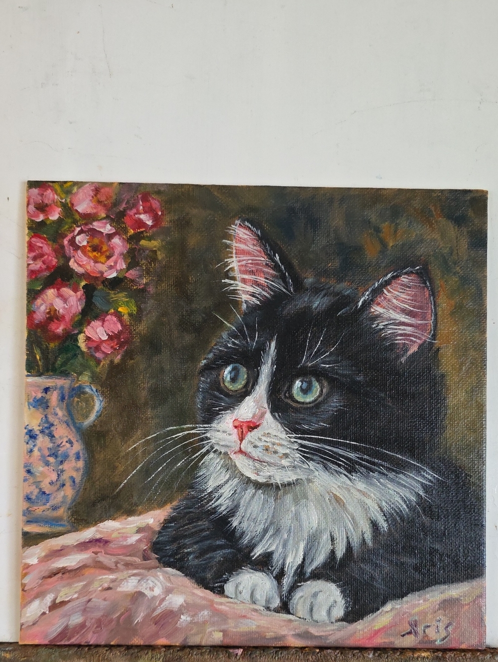 Abstract oil Painting cute Cat